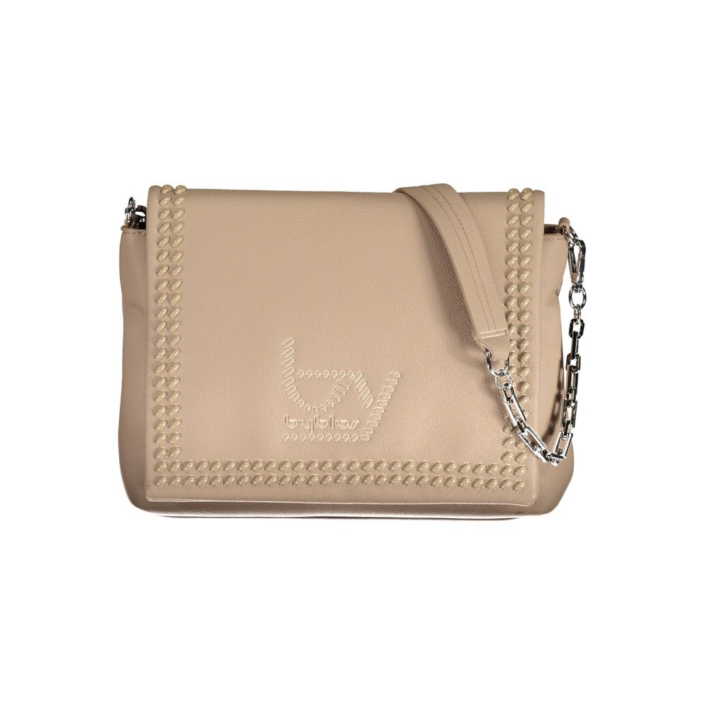 Beige Polyurethane Women's Shoulder Bag