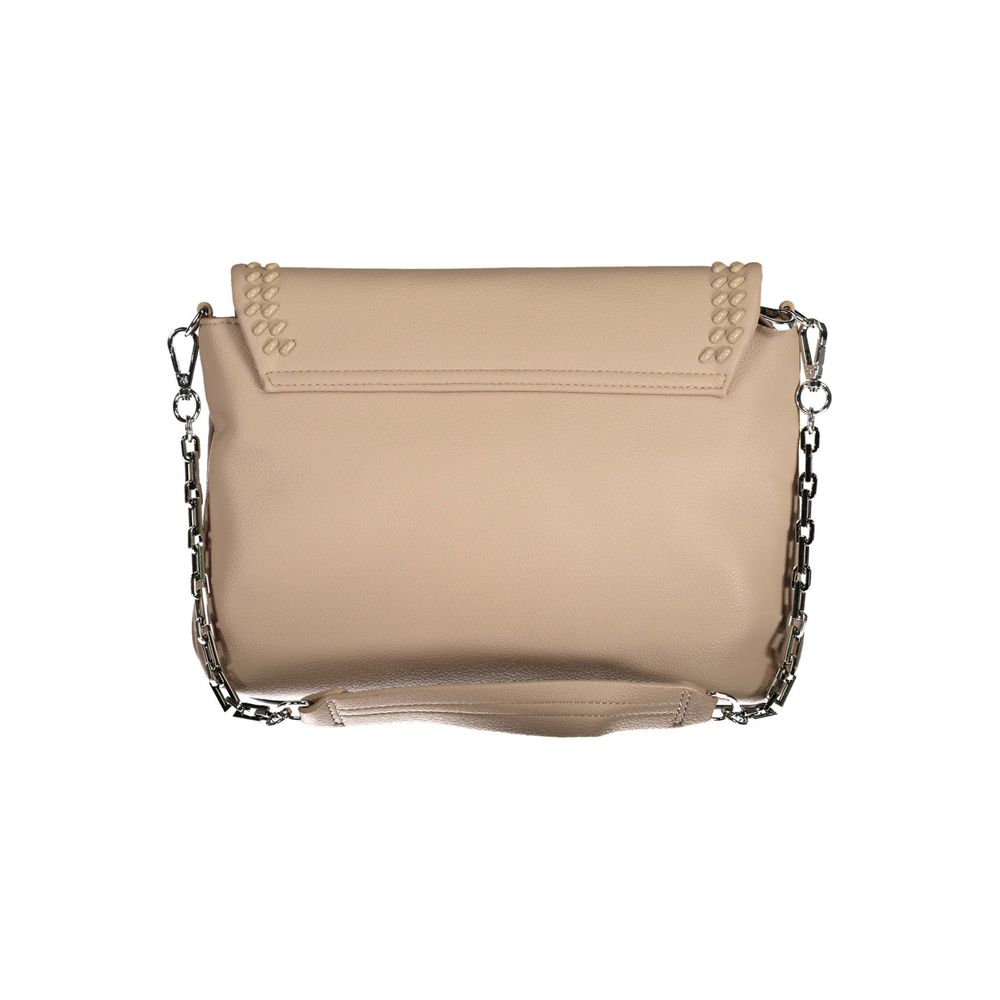 Beige Polyurethane Women's Shoulder Bag