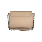 Beige Polyurethane Women's Shoulder Bag