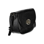 Black Polyurethane Women's Shoulder Bag