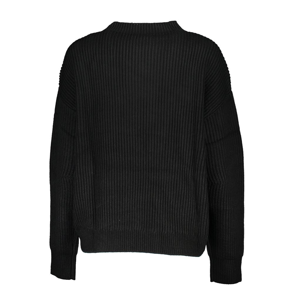 Black Acrylic Women's Turtleneck Sweater