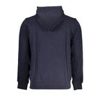 Blue Cotton Men Sweater with Hood