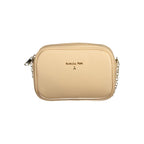Beige Leather Women Shoulder Bag