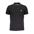 Black Cotton Men Polo Shirt