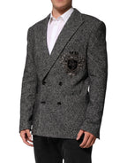 Black White Double Breasted Men Suit Blazer