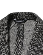 Black White Double Breasted Men Suit Blazer