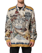 Multicolor Italian Motif Men Bomber Jacket