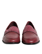 Burgundy Leather Formal Slip On Shoes