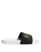 White Black Leather Sandals Beachwear Shoes