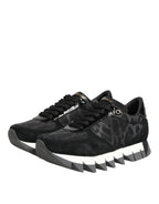 Black Gray Leopard Low Top Sneakers Shoes