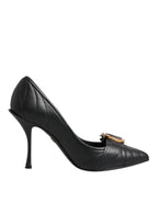 Black Devotion Leather Heels Pumps Shoes