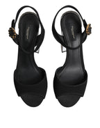 Black Crystal Ankle Strap Keira Sandal Shoes