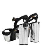 Black Crystal Ankle Strap Keira Sandal Shoes