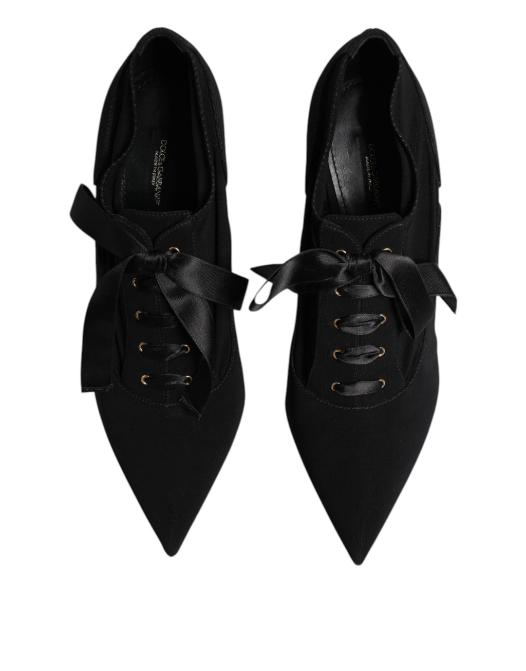 Black Lace Up Stiletto Heels Pumps Shoes