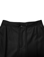 Solid Black Cargo Jogger Men Sweatpants Pants