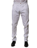 White Cotton Dress Slim Formal Trouser Pants