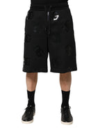 Black Logo Cotton Bermuda Sweatshorts Shorts
