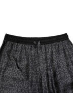 Gray Black Silk DG Logo Men Bermuda Shorts