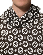 Brown White DG Logo Short Hoodie Sweater
