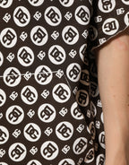 Brown White DG Logo Short Hoodie Sweater