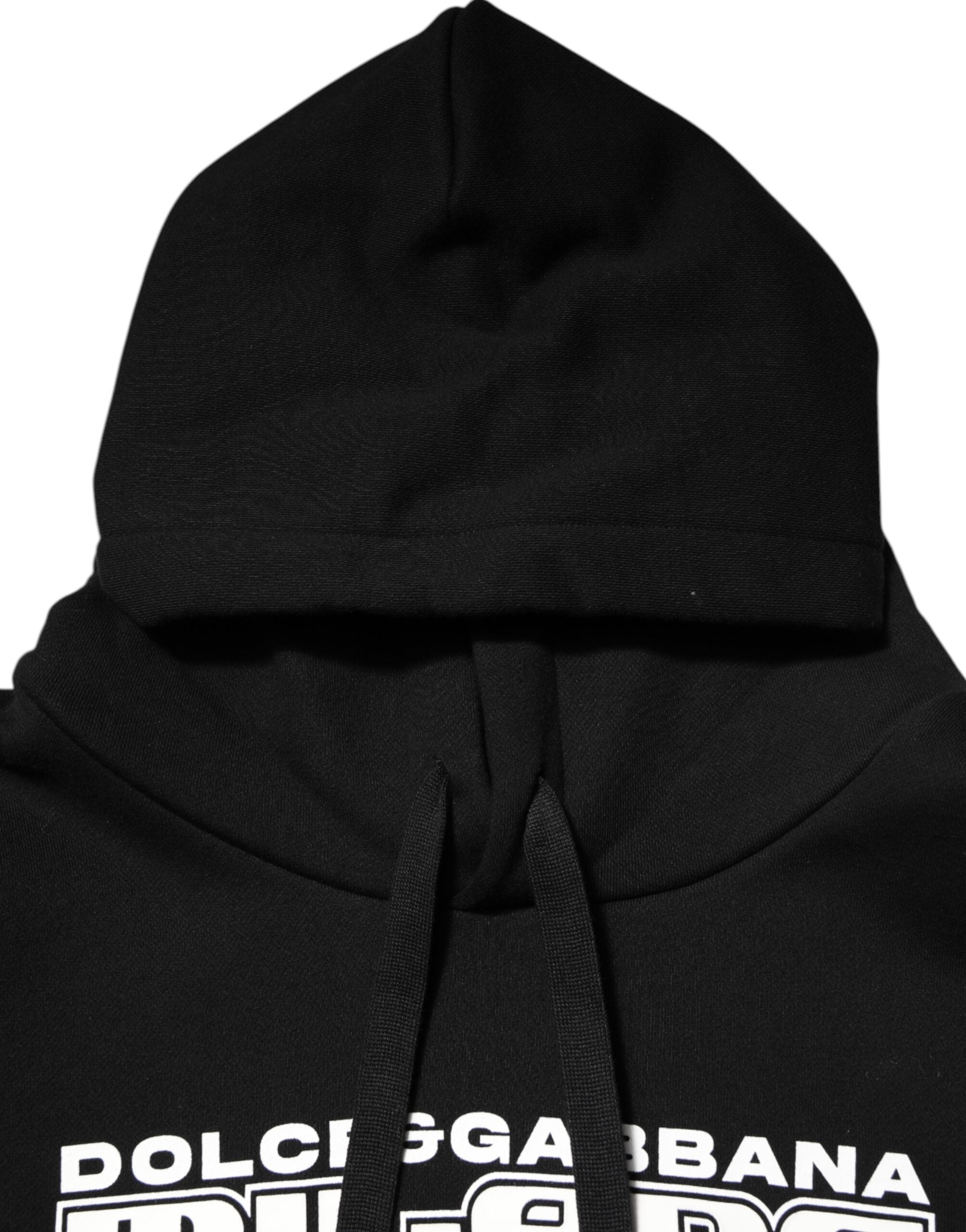 Black Cotton DG Milano Logo Print Hoodie Sweater
