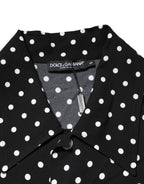 Black Polka Dot Short Sleeves Collared Polo T-shirt