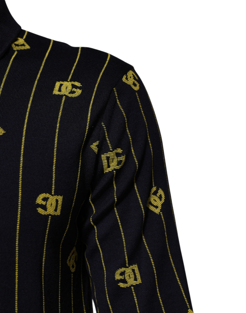 Black Logo Jacquard Knitted Polo Shirt T-shirt