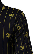 Black Logo Jacquard Knitted Polo Shirt T-shirt