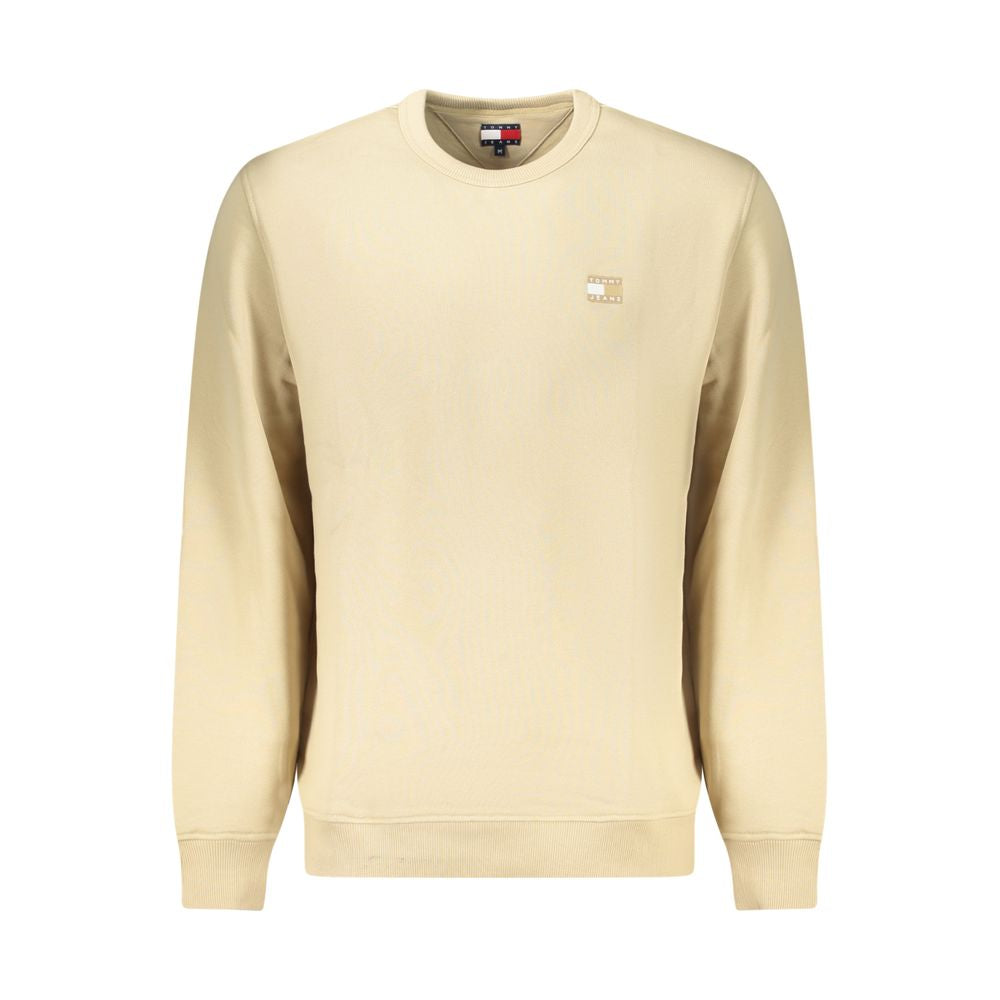 Beige Cotton Men Sweatshirt