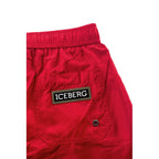 Red Polyester Men Swim Short