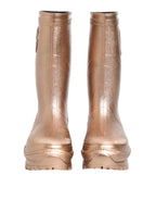 Rose Gold Rubber Pull On Rain Boots  Shoes