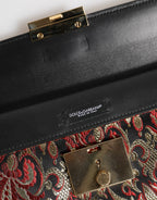 Multicolor Jacquard Floral Document Briefcase Bag