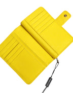 Yellow Leather Bifold Continental Clutch Wallet
