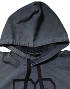 Blue Cotton Blend Hooded Sweatshirt Sweater