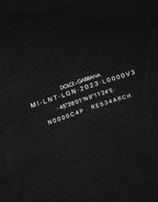 Black DG Vib3 Print Cotton Crew Neck T-shirt