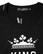 Black DG King Crown Cotton Crew Neck T-shirt