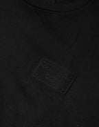 Black Logo Plaque Cotton Crew Neck T-shirt