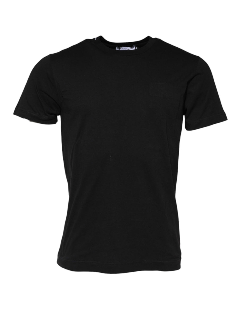 Black Cotton Crew Neck Short Sleeves T-shirt