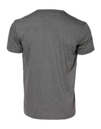 Gray Cotton Crew Neck Short Sleeves T-shirt