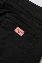 Black Cotton Skinny Mid Waist Denim Jeans