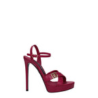 Pink Leather Platform Sandals
