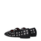 Black Leather Ballet Flats