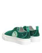 Green Portofino Crystal DG Logo Sneakers Shoes
