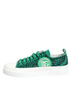 Green Portofino Crystal DG Logo Sneakers Shoes