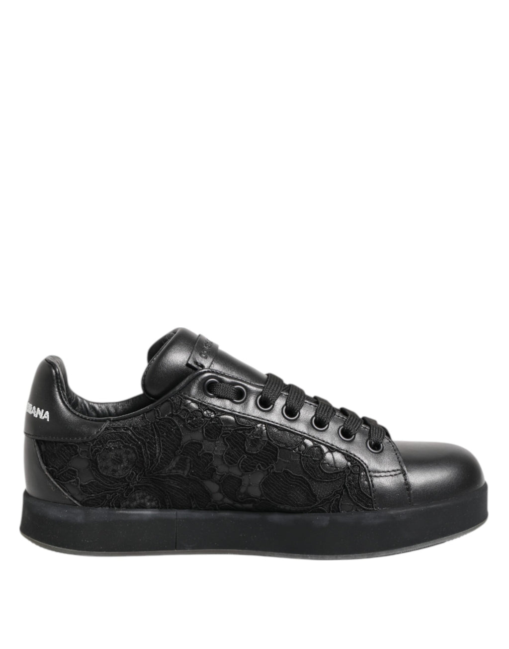 Black Floral Lace Low Top Sneakers Shoes