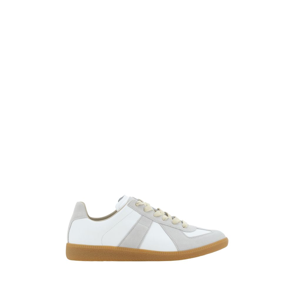 White Calf Leather Bos Taurus Low Top Sneakers