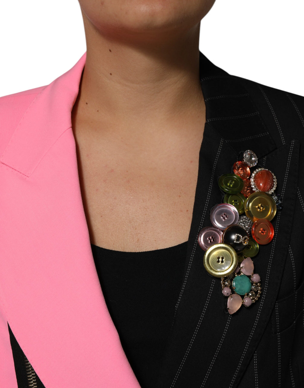 Multicolor Patchwork Embellished Coat Jacket