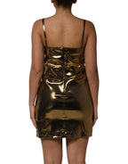 Metallic Gold Sleeveless A-line Mini Dress