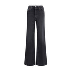 Black Cotton Flared Jeans