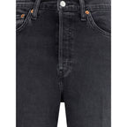 Black Cotton Flared Jeans